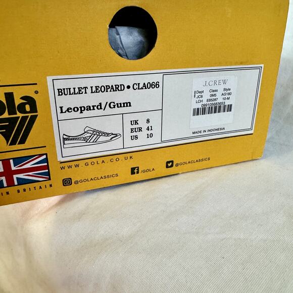 NIB GOLA x J.Crew Bullet Sneakers Leopard Print Calf Hair 10 shoes - Picture 9 of 11